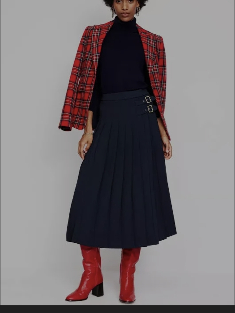 Boden NWT OLIVE WRAP PLEAT DOUBLE BUCKLE JOSEPHINE MIDI Kilt SKIRT SZ6